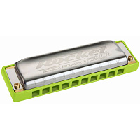 HOHNER Rocket Amp 2015/20 Bb (M2015116X)  губная гармоника, корпус пластик ABS ярко-салатового цвета, крышки из нержавеющей стали