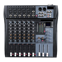 CRCBOX MR-60S  микшерный пульт, 5 моновходов, 1 стереовход, 3-полосный эквалайзер, 1 FX