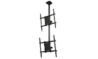 Wize DS63 Потолочное крепление для 2-x дисплеев 37 65+, Max VESA 800х672, наклон +15/-5°, поворот 360°, до 68 кг на один дисплей, черн., штанга поставляется опционально - 3 места