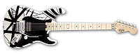EVH STRIPE SERIES WHITE WITH BLACK STRIPES 6-струнная электрогитара, цвет белый с чёрными полосами