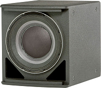JBL ASB6112 ультракомпактный мощный сабвуфер, бас-рефлекс, 12" 2263H, 8Ом, AES program 2000Вт, 96дБ/1Вт/1м, 35-1000Гц, SPL max 129дБ. 16 встроенных точек подвеса М10, стальная перфорированная сетка с наклеенным изнутри вспененным полимером, покрытие Dura