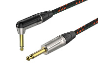 ROXTONE TGJJ310-7/3 Кабель инструментальный, цвет черно-красный, диаметр 6.5 мм, 2 x 6.3 mono Jack, длина 3 метра