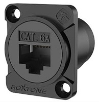 ROXTONE RAE8FD-C6A-S-B Разъем RJ45 (CAT6a) панельный, тип-D, версия с заземлением, цвет черный