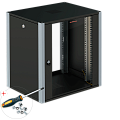SYSMATRIX WP 6409.910  Шкаф настенный, 9U, 600x450, дверь стеклянная, цвет черный RAL9004