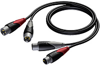 Procab CLA710/3 Кабель-переходник с двух разъемов XLR (вилка) на два разъема XLR (розетка), 3 м
