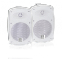 AMC POWER BOX 61 (RAL 9016) Комплект из двух акустических систем с кронштейнами, размеры 302х196х193 мм, цвет белый, вес активной АС 5 кг, вес пассивной АС 3.2 кг