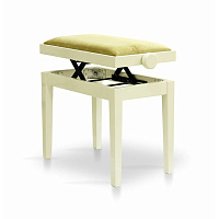 Hidrau BG27 Ivory Gloss (TC6)  банкетка, полированная слоновая кость, бежевый вельвет