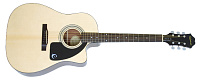 EPIPHONE AJ-100CE (PASSIVE) NATURAL CH HDWE гитара электро-акустическая, цвет натуральный, пьезозвукосниматель