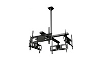 Wize DSM63 Потолочное крепление для 4-x дисплеев 37 63+, Max VESA 723х501, наклон +20/-0°, поворот 360°, до 68 кг на один дисплей, черн., штанга поставляется опционально (6 мест)