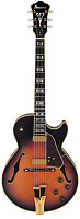 IBANEZ GB10 BROWN SUNBURST электрогитара полуакустическая с кейсом