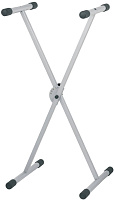 GEWA FX Keyboard Stand White стойка клавишная Х-образная одинарная складная, цвет серебристый