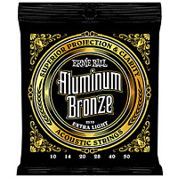 Ernie Ball 2570 струны для акустической гитары ALUMINUM BRONZE EXTRA LIGHT, 10-14-20w-28-40-50
