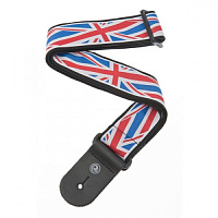 PLANET WAVES 50A11 гитарный ремень без наплечника, 50мм, серия World tour, рисунок Union Jack "Британский флаг"