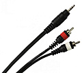 STANDS & CABLES YC-028-1.8  кабель распаянный мини-Jack 3,5мм стерео - 2xRCA, длина 1.8 м.