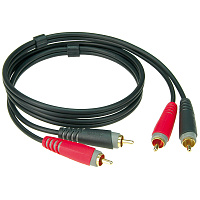 KLOTZ AT-CC0200 аналоговый аудиокабель с позолоченными разъёмами 2RCAx2RCA, чёрный, 2 метра