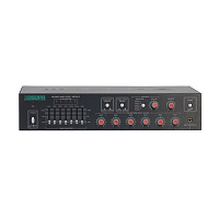 DSPPA MP-6925 Микшер-усилитель для дискуссионной системы 250 Вт/100 В, 6 микр./4 AUX входа, 1 выход. 7 полос эквализации. Регулировка громкости каждого канала