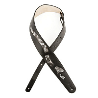 PLANET WAVES L25S1500 гитарный ремень, кожа, 2,5", цвет черный, змея из искуственной змеинной кожи