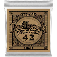 ERNIE BALL 1842 одиночная струна для акустической гитары Earthwood Phosphor Bronze, калибр .042