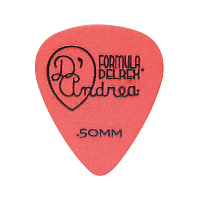 D'Andrea TPD351 .50TH  Медиатор гитарный, материал делрин, толщина 0.50 мм, мягкий, серия Formula Delrex, форма стандартная, упаковка 12 шт.