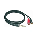 Klotz AY3-0100 аудиокабель стереоджек 6.3 мм - 2 RCA, длина 1 метр