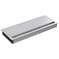 Kondator 935-TB29A Крышка для лючка. Уплотнительная щетка кабельного ввода задерживает пыль и мелкие посторонние предметы. Размеры (ШxГxВ) 295х120х27,5 мм. Цвет серебристый