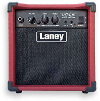 Laney LX10 RED гитарный комбо 10 Вт, динамик 5", одноканальный с 2-полосным эквалайзером и дисторшном, CD/MP3 вход, выход на наушники, размеры 314х289х176 мм, вес 3,2 кг, цвет красный