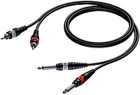 Procab CAB631/3 Кабель 2 джек 6.3 мм моно - 2 RCA (вилка-вилка), длина 3 метра