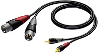 Procab CLA701/3 Кабель-переходник с двух разъемов RCA на два разъема XLR (вилка- вилка), 3 м