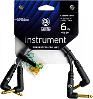 PLANET WAVES PW-PRA-205 набор из 2-х кабелей Custom jack-jack (угловые), длина 15 см
