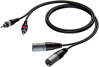 Procab CAB701/3 Кабель-переходник с двух разъемов RCA на два разъема XLR (вилка-вилка), 3 м