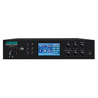 DSPPA MP-2765 Микшер-усилитель. 6 зон. Мощность 650 Вт/100 В. Программируемый таймер. Плеер МР-3 (USB/SD), AM/FM тюнер. Сенсорный дисплей 4,3". 1 микр. вход, 1 AUX вход, 1 AUX выход. Размеры 418х338х88 мм