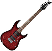 IBANEZ GRX70QA-TRB 6-струнная электрогитара HSH с тремоло и кленовым топом, цвет красный