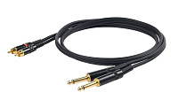 Proel CHLP310LU15 Кабель 2xJACK 6.3 mm mono - 2хRCA male, длина 1.5 метра