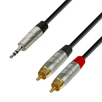 Adam Hall K4 YWCC 0090  аудиокабель 3.5 Jack stereo - 2 x RCA(M), REAN, длина 0.9 метра