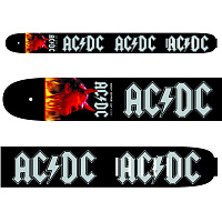 Perri's P35ACDC-1030  Кожаный ремень 3,5" для гитары, надпись AC/DC