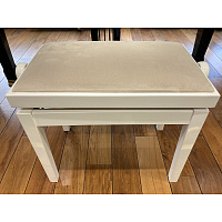 Hidrau BG27 White Matt (TC6)   банкетка, сатинированная белая, бежевый вельвет