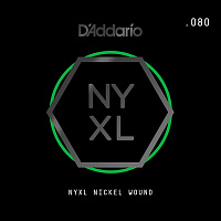 D'ADDARIO NYNW080 Одиночная струна для электрогитары, обмотка никель .080