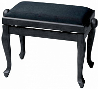 GEWA Piano Bench Deluxe Classic Black Matt банкетка для пианино черная матовая гнутые ножки (верх черный бархат)