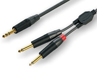 ROXTONE GPTC130/2 Аудиокабель, диаметр 5.5 мм, 6.3 мм stereo Jack  2 x 6.3 мм mono Jack, цвет черный, длина 2 метра