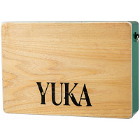 YUKA LT-CAJ1-WTGR тревел-кахон, фиксированный подструнник, тапа белый тик, корпус зеленый, ремень