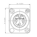 Neutrik NC3FD-LX-HA панельный разъем XLR female с дополнительной защитой от RF помех, обжимные контакты