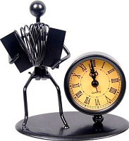 GEWA Sculpture Clock Accordion часы-скульптура сувенирные аккордеонист, металл, 12x6,5x13 см