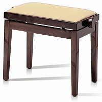 Hidrau BG27 Mahogany Gloss 3 (TC6)  банкетка, полированное красное дерево, бежевый вельвет
