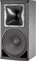 JBL AM5215/26-WRX 2-полосная биамп/пассив инсталляционная АС, трапеция 15°. НЧ 15" (265H-1) + ВЧ 1,5" ( 2408H-1). RMS AES: НЧ 500Вт, ВЧ 40Вт. 8Ом, 35-20000Гц, SPL max: 128дБ. Вращаемый ВЧ волновод 120°х60°, 15 точек подвеса M10, 783x422x504мм, 25кг. Комму