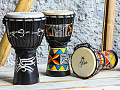 YUKA DJWTT07-16  джембе, веревочная настройка, размер: 7"(18см) x 16"(40см), материал - дерево, мембрана - натуральная кожа, серия Tribal Tattoo