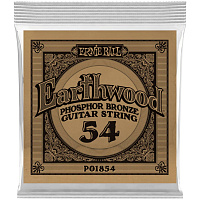 ERNIE BALL 1854 одиночная струна для акустической гитары Earthwood Phosphor Bronze, калибр .054