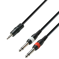 Adam Hall K3 YWPP 0300  аудиокабель 3.5 Jack stereo - 2 x 6.3 Jack mono, длина 3 метра