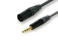 ROXTONE GMXJ260/1 Кабель микрофонный, D 6.5 мм, 2x0.30 кв.мм (MC010), 3P Male XLR (RX3M-BG)  6.3 мм JACK stereo (RJ3P-BG), длина 1 метр