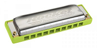 HOHNER Rocket Amp 2015/20 A (M2015106X) губная гармоника - корпус пластик ABS ярко салатового цвета, крышки из нержавеющей стали. Доступ на 30 дней к бесплатным урокам