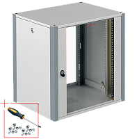 SYSMATRIX WP 6415.710 Шкаф настенный телекоммуникационный 19", 15U, 720х600х450 мм (ВхШхГ), дверь с обзорным стеклом, без задней стенки, IP20